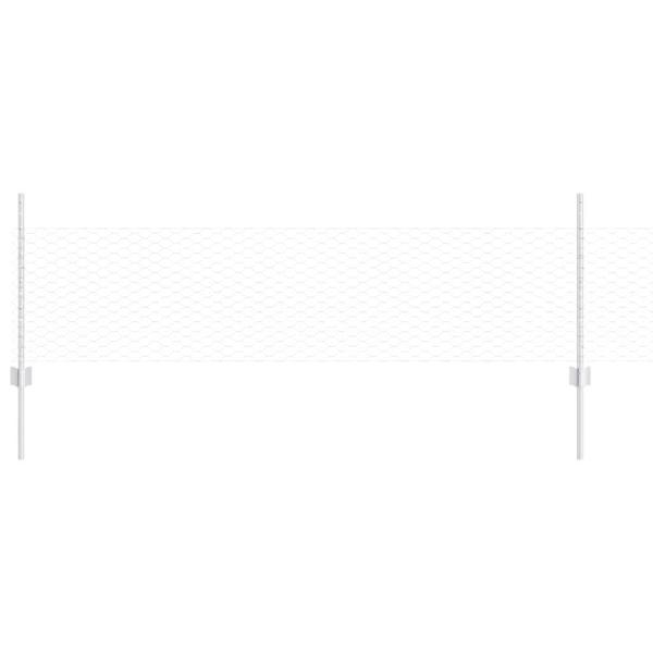 Sechsecken Zaun mit 11 U Pfosten Silber 0,5x25 m Stahl