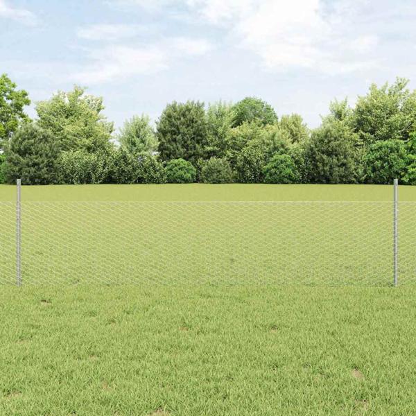 ARDEBO.de - Zaunpfosten 11 Stück U-Kanal 60 cm Verzinkter Stahl, Sechseckzaun 0,5x50 m Verzinkter Stahl