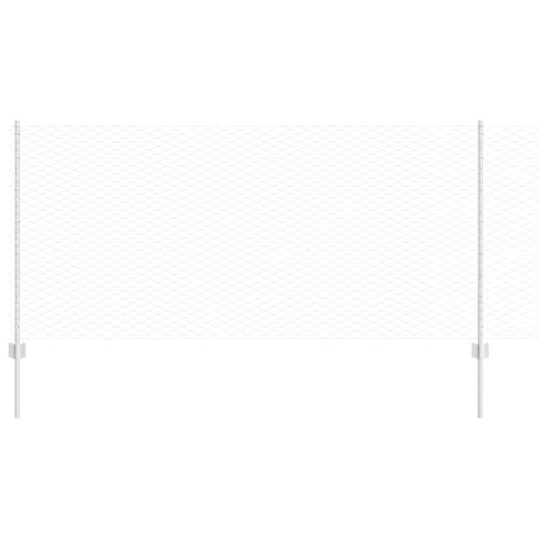 Zaunpfosten 22 Stück U-Kanal 120 cm Verzinkter Stahl, Sechseckzaun 1x50 m Verzinkter Stahl