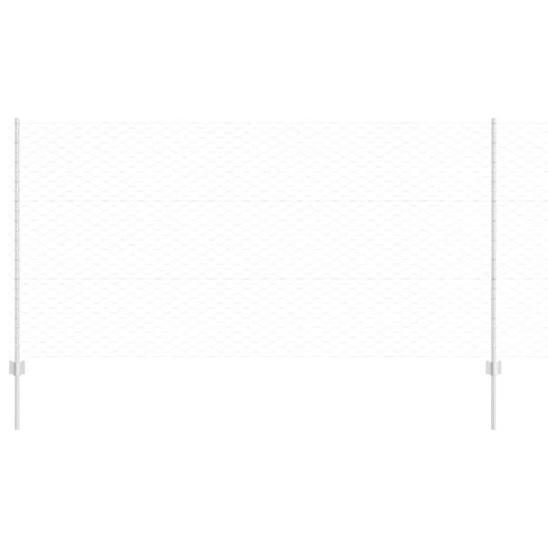 Zaunpfosten 22 Stk U-Kanal 120 cm feuerverzinkter Stahl, Sechseckzaun 1,2x50 m feuerverzinkter Stahl