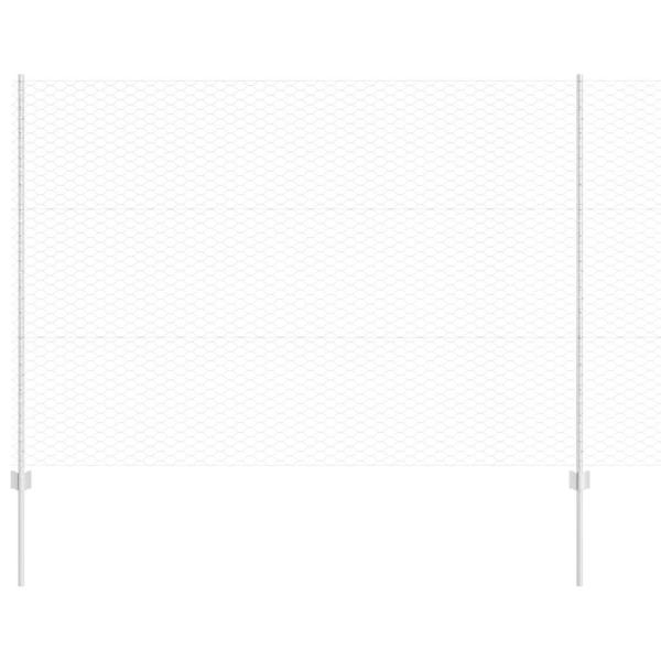 Zaunpfosten 22 Stück U-Kanal 150 cm verzinkter Stahl, Sechseckzaun 1,5x50 m verzinkter Stahl