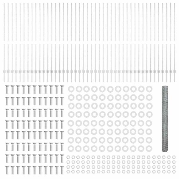 Zaunpfähle 22 Stk U-Profil 150 cm Verzinkter Stahl, Sechseckzaun 1,5x100 m Verzinkter Stahl