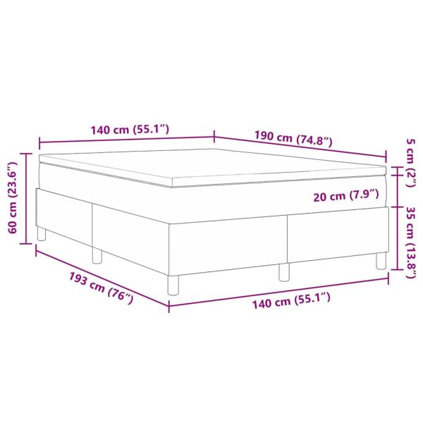 Boxspringbett mit Matratze Hellgrau 140x200 cm Cordstoff