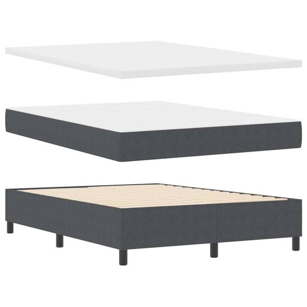 Boxspringbett Dunkelgrau und Weiß 140 x 190 cm Cordstoff