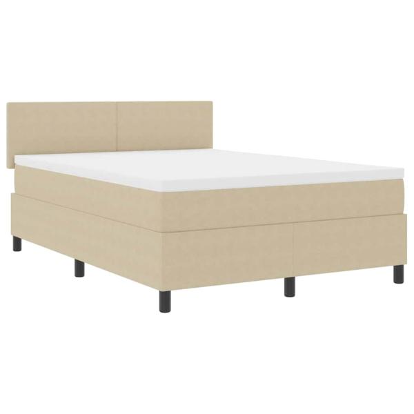 Boxspringbett mit Matratze in Hellgrün Grau 140x200 cm aus Cord-Stoff