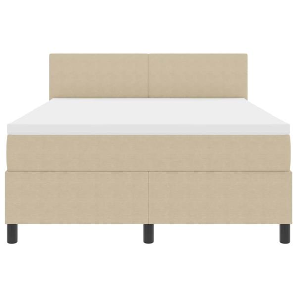 Boxspringbett mit Matratze in Hellgrün Grau 140x200 cm aus Cord-Stoff