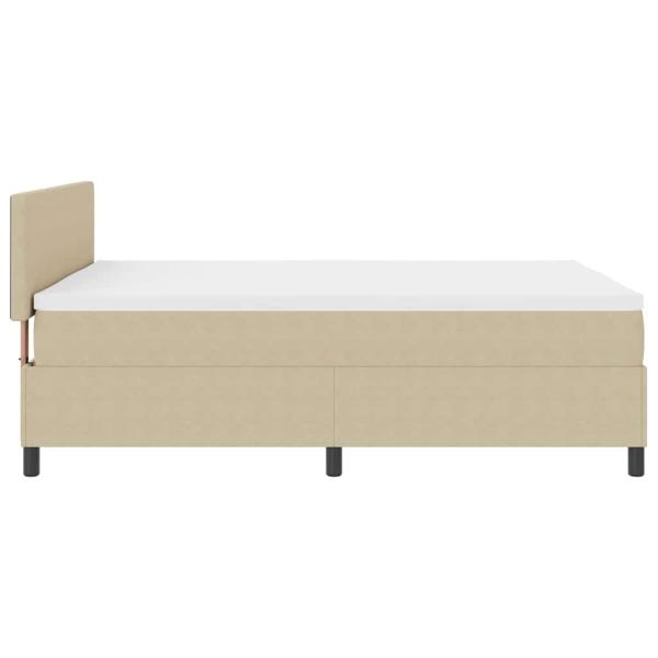 Boxspringbett mit Matratze in Hellgrün Grau 140x200 cm aus Cord-Stoff