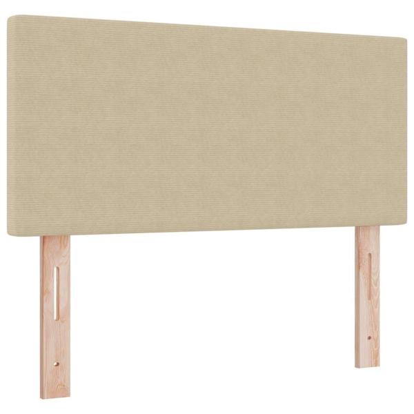 Boxspringbett mit Matratze & LED-Licht Beig Grau 120x200 cm Cordstoff