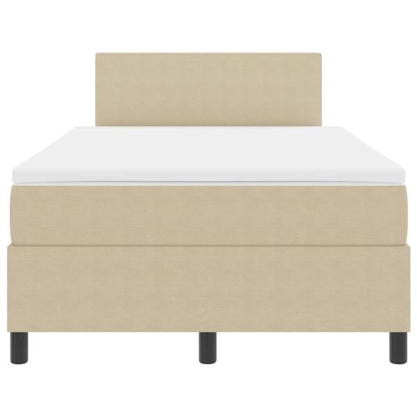 Boxspringbett mit Matratze & LED-Licht Beig Grau 120x200 cm Cordstoff