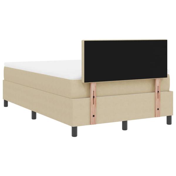 Boxspringbett mit Matratze & LED-Licht Beig Grau 120x200 cm Cordstoff