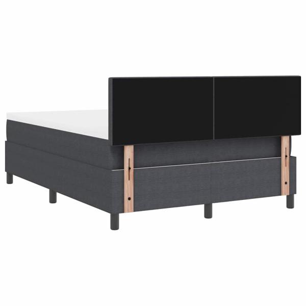 Boxspringbett mit Matratze&LED Dunkelgrau 160x200 cm Samtstoff