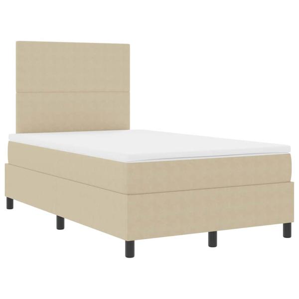 Boxspringbett mit Matratze & LED Licht Grün Grau 120x200 cm Cord-Stoff