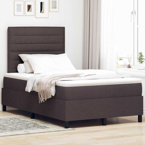 Boxspringbett mit Matratze Dunkelbraun 120x200 cm Stoff