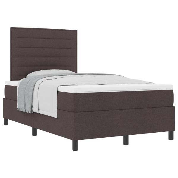 Boxspringbett mit Matratze Dunkelbraun 120x200 cm Stoff