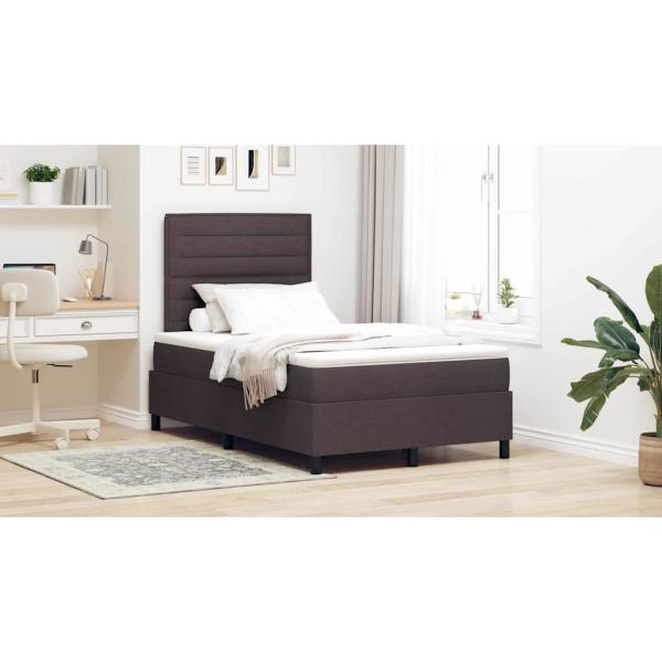 Boxspringbett mit Matratze Dunkelbraun 120x200 cm Stoff