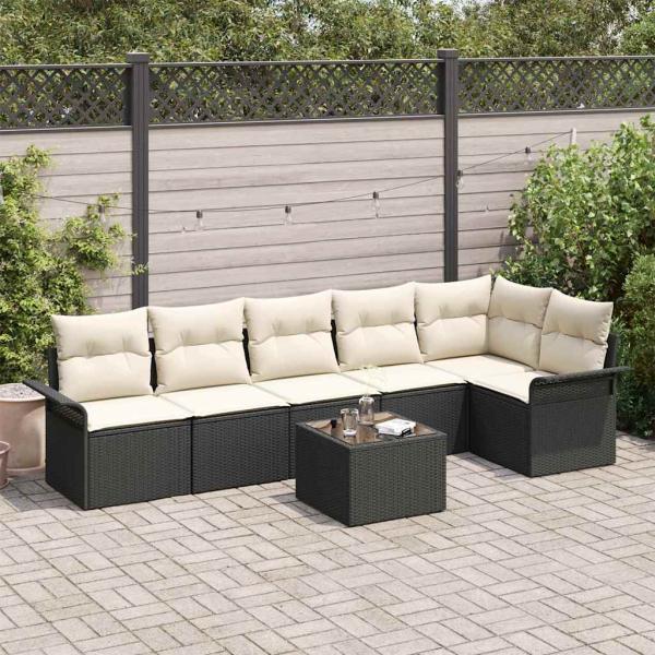 ARDEBO.de - 6-teiliges Garten Sofa Set mit Kissen in Braun Poly Rattan