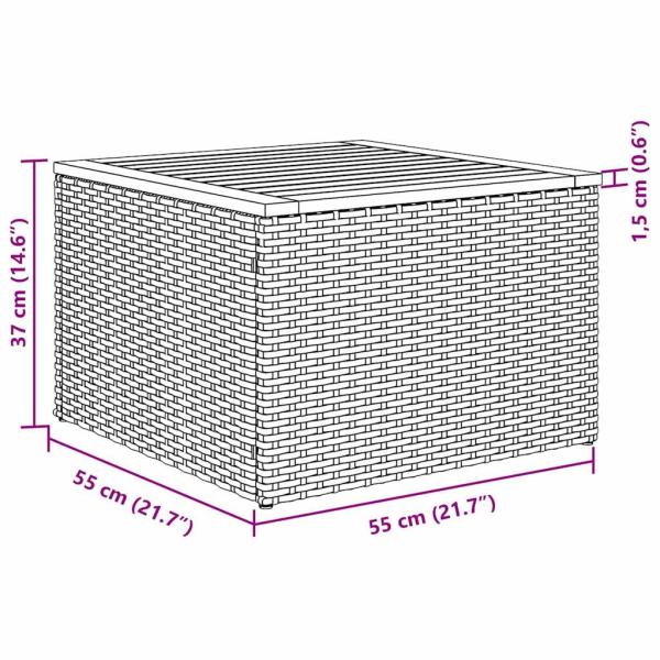 8-teiliges Garten-Sofa-Set mit Kissen Beige Poly Rattan Akazie