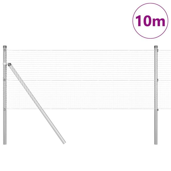 Geschweißter Drahtzaun mit 7 Pfosten 0.4x10 m Verzinkter Stahl