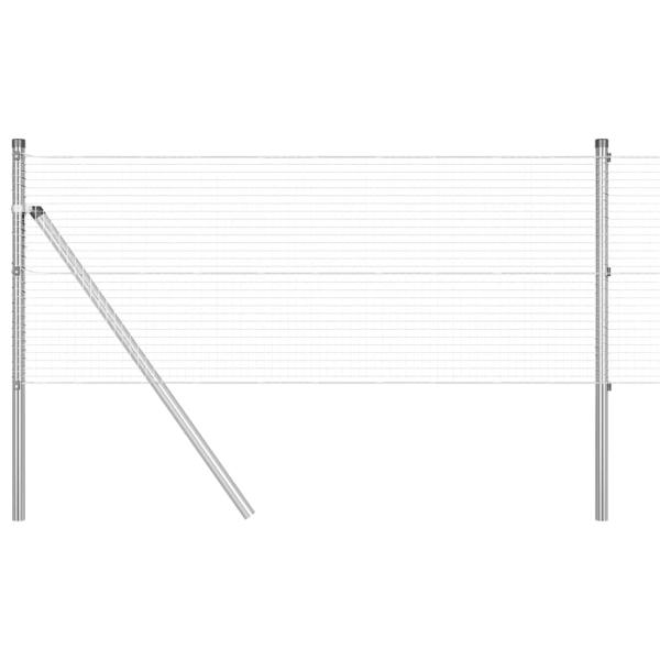Verzinkter Drahtzaun mit 13 Pfosten 0.4x50 m Verzinkter Stahl