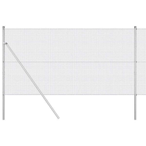 Schweißdrahtzaun mit 13 Pfosten 1.4x50 m Verzinkter Stahl