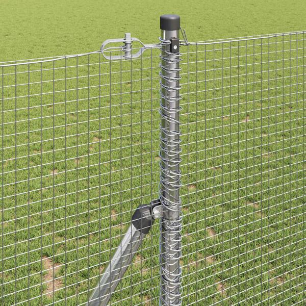 Schweißdrahtzaun mit 13 Pfosten 1.4x50 m Verzinkter Stahl