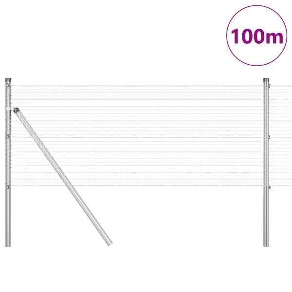 Geschweißter Drahtzaun mit 13 Pfosten 0,4x100 m Verzinkter Stahl