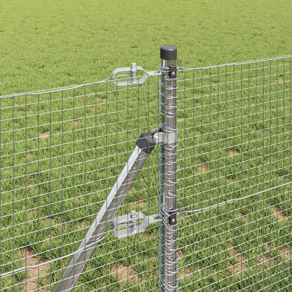 Geschweißter Drahtzaun, bodenverankert 100 x 0,4 m Silber Netz