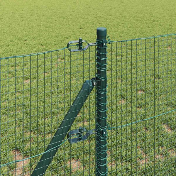Schweißgitterzaun mit 7 Pfosten Grün 0,4x10 m Stahl