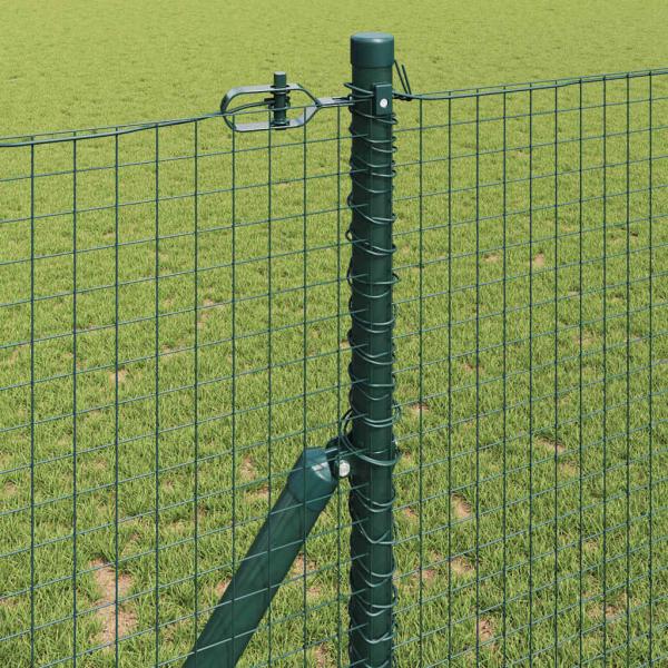 Schweißdrahtzaun mit 7 Pfosten Grün 1.4x10 m Stahl