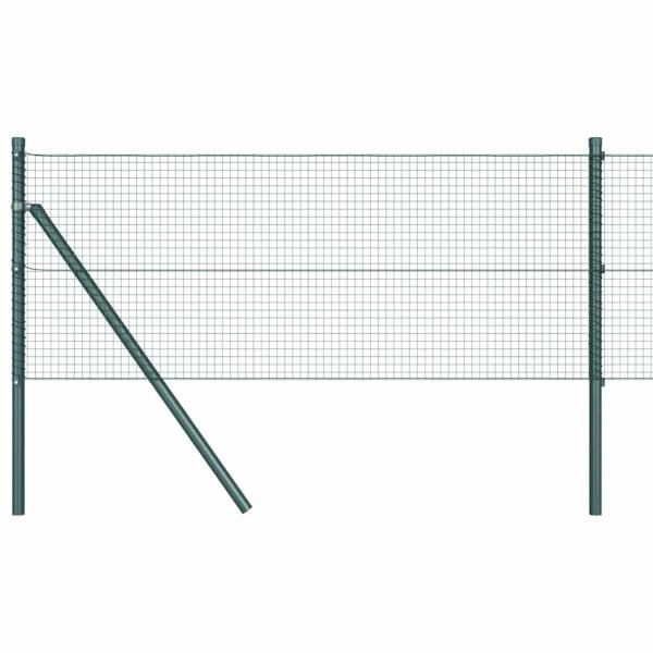 Geschweißter Drahtzaun mit 13 Pfosten Grün 0.4x50 m Stahl