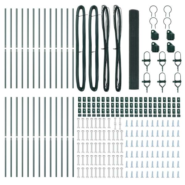 Schweißdrahtzaun mit 13 Pfosten Grün 1,4x50 m Stahl