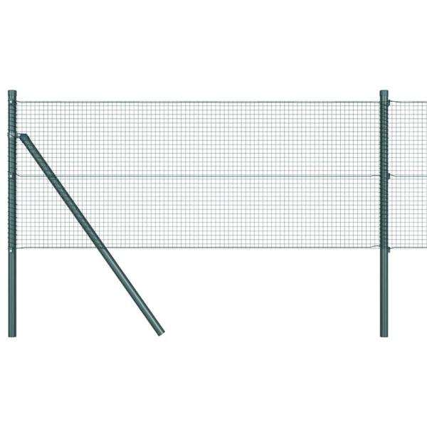 Schweißdrahtzaun mit 13 Pfosten Grün 0.6x100 m Stahl