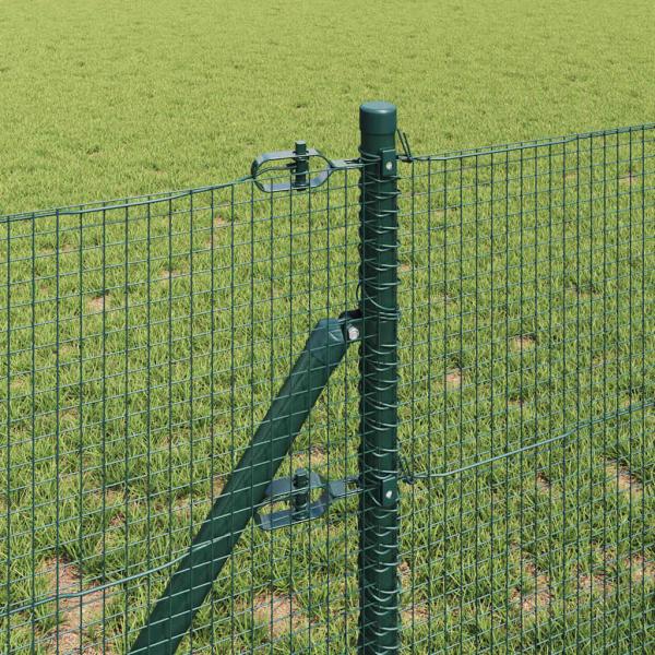 Schweißdrahtzaun mit 13 Pfosten Grün 0.6x100 m Stahl