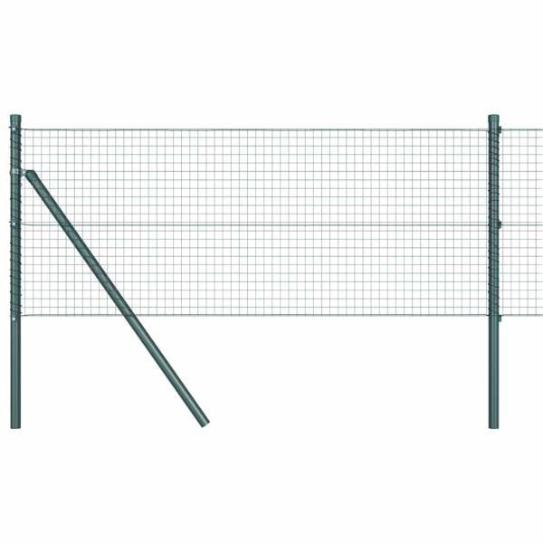 Geschweißter Drahtzaun mit 13 Pfosten Grün 0.8x100m Stahl