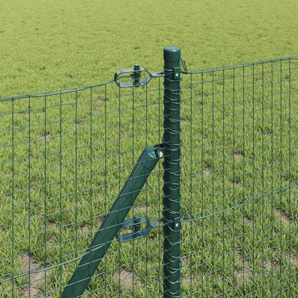 Geschweißter Drahtzaun mit 13 Pfosten Grün 0.8x100m Stahl