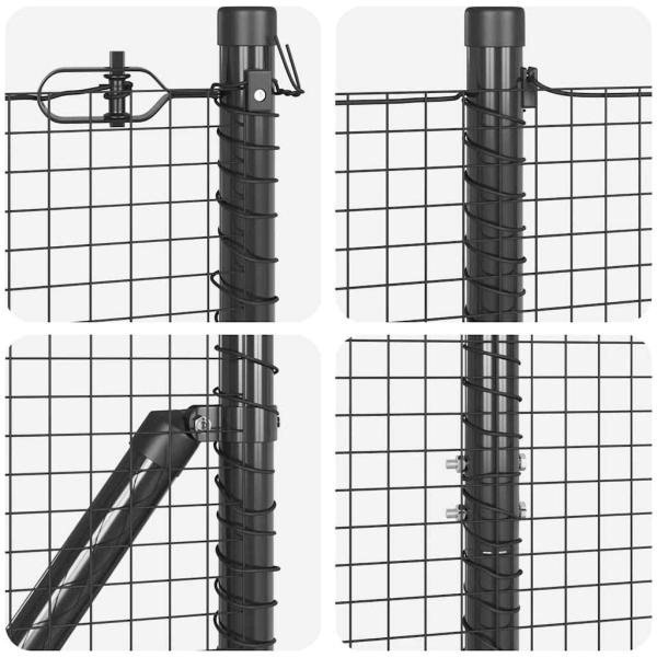 Schweißdrahtzaun mit 7 Pfosten Grau 1.2x10 m Stahl
