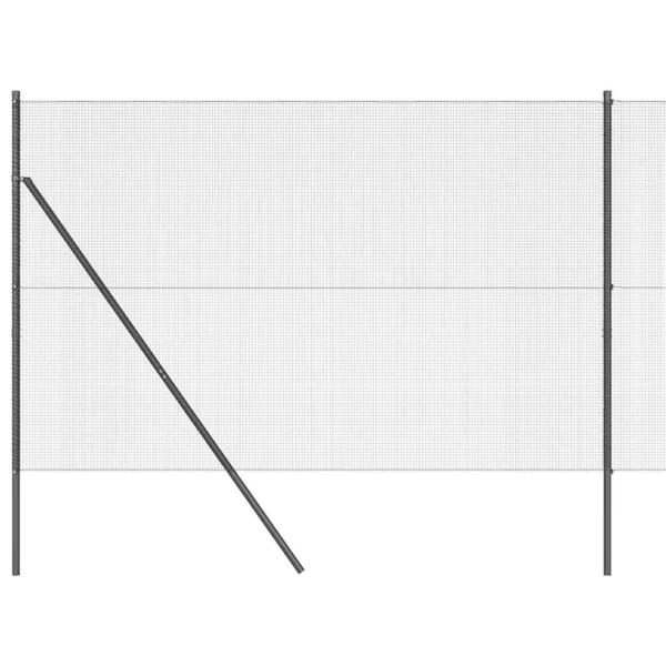 Schweißdrahtzaun mit 7 Pfosten Grau 1.6x10 m Stahl