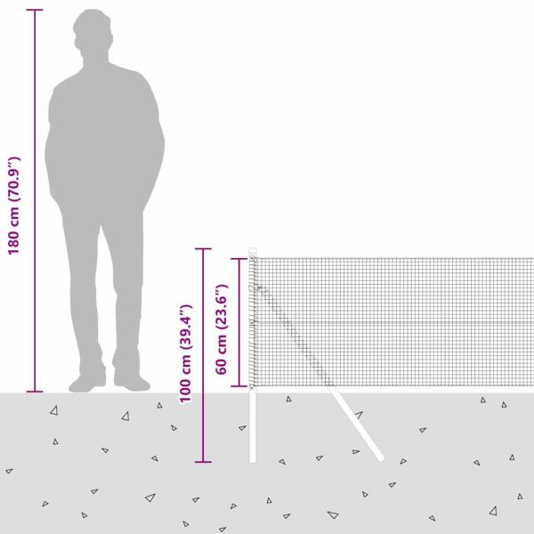 Schweißdrahtzaun mit 13 Pfosten Grau 0.6x50 m Stahl