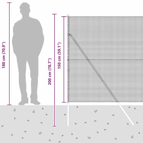 Schweißdrahtzaun mit 13 Pfosten Grau 1,5x50 m Stahl