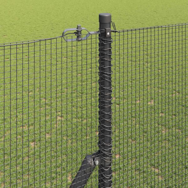 Schweißdrahtzaun mit 13 Pfosten Grau 1,5x50 m Stahl