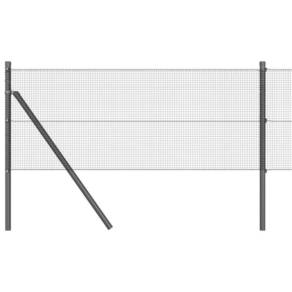 Schweißdrahtzaun mit 13 Pfosten Grau 0.6x100 m Stahl