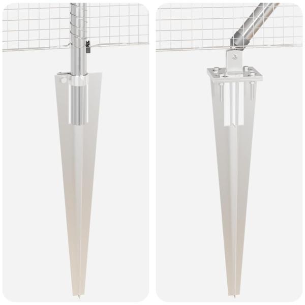 Geschweißter Drahtzaun mit 7 Spießen 1,2x10 m Verzinkter Stahl