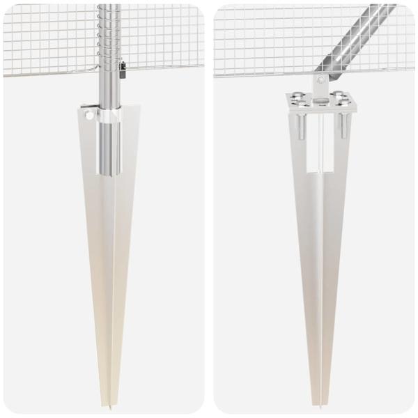 Schweissdrahtzaun mit 13 Spike-Pfosten 0.6x25 m verzinkter Stahl
