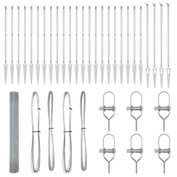 Geschweißter Drahtzaun mit 13 Erdnägeln 1.4x50 m Feuerverzinkter Stahl