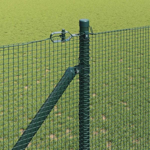 Geschweißter Drahtzaun mit 13 Spike-Posts Grün 1x50 m Stahl