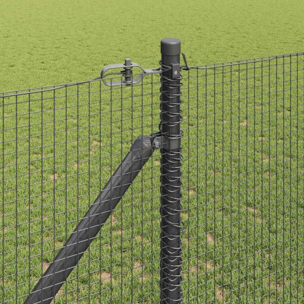 Geschweißter Drahtzaun mit 7 Spitzenpfosten Grau 1,2x10 m Stahl