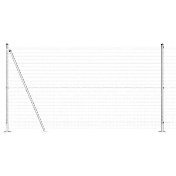 Gegenspanndrahtzaun mit 7 Flanschpfosten 1.2x10 m Feuerverzinkter Stahl