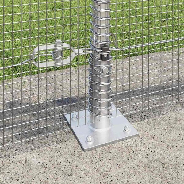 Gepulster Drahtzaun mit 13 Flanschen Pfosten 0.4x50 m Galvanisierter Stahl