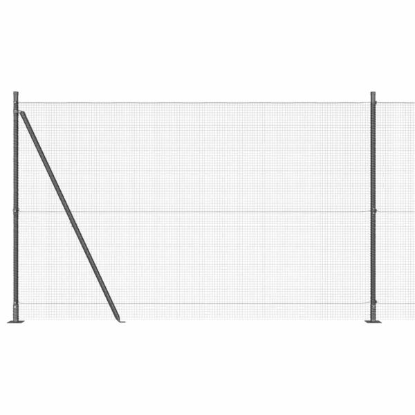 Schweißdrahtzaun mit 13 Flanschpfosten Grau 1,4x25 m Stahl