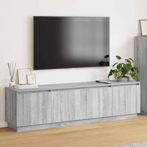 ARDEBO.de - TV Schrank mit LED Grau Sonoma 180x38x49 cm Holzwerkstoff